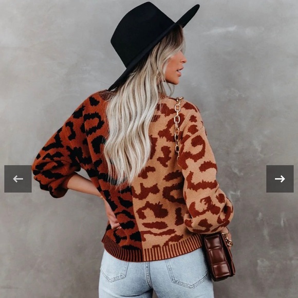 Aurelia Two-Toned Button Front Leopard Cardigan | Vici Collection - Picture 2 of 3